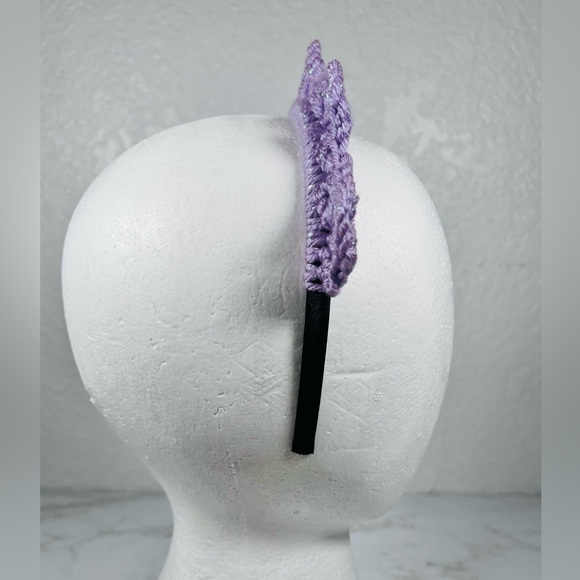 Purple Crochet Crown Headband - Picture 3 of 5